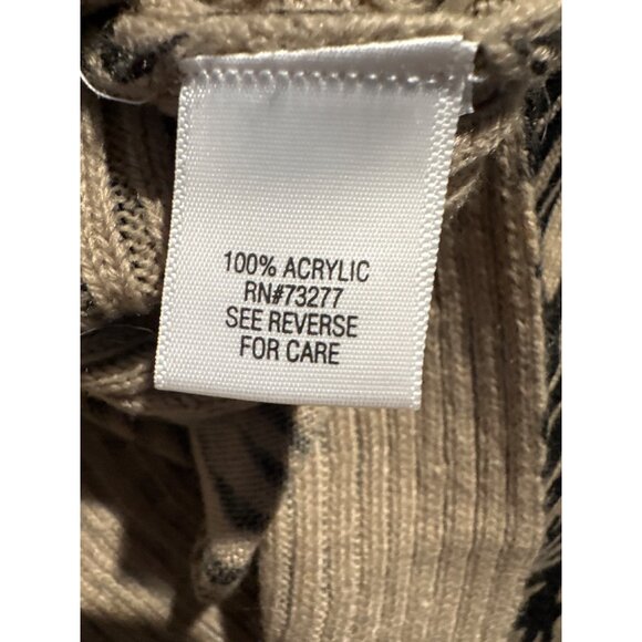 Dana Buchman Women’s L Leopard Print Sweater Y2K Retro Chic Fall Winter Classic - Picture 9 of 9